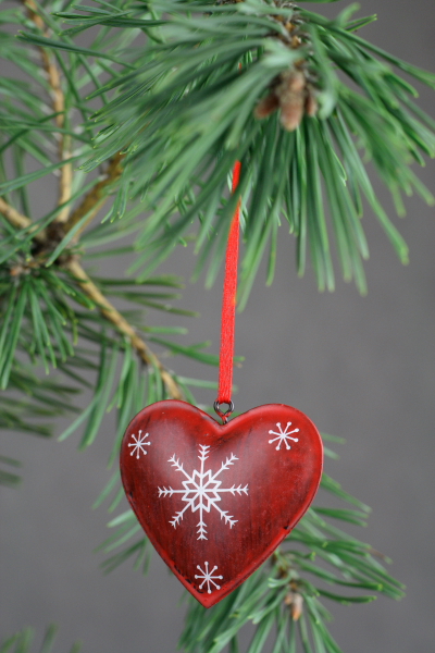 Vánoční dekorace srdce z lásky 