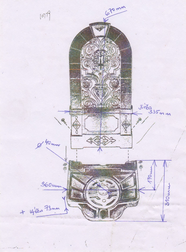výlevka plánek Výlevka zahradní